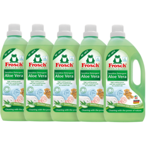 Pachet detergent ecologic lichid pentru rufe Frosch, cu Aloe Vera, 110 spalari, 5x1.5L imagine