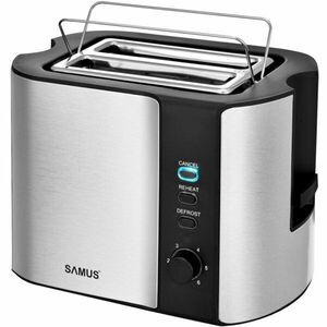 Prajitor de paine Samus FANCY, 800 W, 6 trepte de prajire, Dezghetare, Oprire manuala, Inox imagine