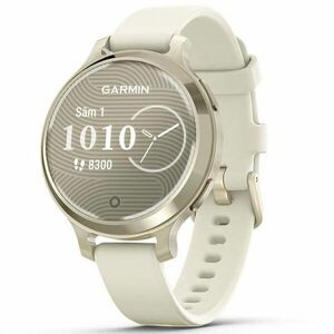 Smartwatch Garmin Lily 2 Active, 38mm, GPS, curea silicon, Lunar Gold/Bone imagine