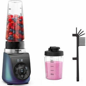 Blender Tefal Blend Up BL19H4F0, 1000W, recipiente portabile de 400 ml / 700 ml, 8 programe automate, 6 lame Powelix detasabile, functie auto curatare / Pulse / zdrobire gheata, albastru & negru imagine