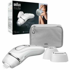 Epilator IPL BRAUN Silk-expert PRO 3 PL3121 Skin Pro, 300.000 impulsuri, 1 accesoriu, SensoAdapt, retea, alb + aparat de ras imagine