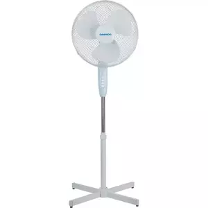 Ventilator cu picior Daewoo DDV1699V, putere 50 W, 40 cm diametru, trei trepte de putere, inaltime reglabila pana la 125 cm, gril frontal de protectie, oscilare la 90 grade, baza stabila, Alb imagine