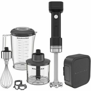 Mixer vertical cu accesorii KitchenAid Go Cordless 5KHBRV75BM, cu baterie, Negru mat imagine