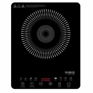 Plita Electrica Vitroceramica cu Inductie Samus PSVFI-11BG1, 2000 W, Touch Control, 8 Functii de gatit, Reglaj temperatura si putere in 8 trepte, Temporizator, Negru imagine