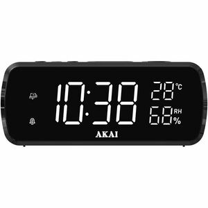 Radio cu Ceas AKAI ACR-1080, Display LED, Indicator de umiditate si temperatura, Negru imagine