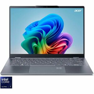 Laptop Gaming Acer Swift 14 AI OLED SF14-51-78FT cu procesor Intel® Core™ Ultra 7-256V pana la 4.8 GHz, 14, WUXGA OLED, 16GB LPDDR5X RAM, 1TB SSD, Intel® Arc™ Graphics, Windows 11 Home, Steel Gray imagine