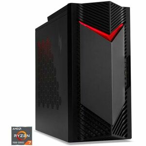 Sistem Gaming Acer Nitro N50-130 cu procesor AMD Ryzen™ 7 7700 pana la 5.30 GHz, 16GB DDR5, 512GB SSD, AMD Radeon™ RX 7600 8GB GDDR6, No OS, Negru imagine