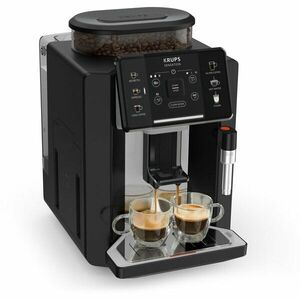 Espressor automat Krups Sensation EA910A10, 1450W, 5 retete, ecran tactil, presiune 15 bari, capacitate rezervor cafea 260g, duza de abur, 1450 W, Sistem Thermoblock Compact, negru & argintiu imagine