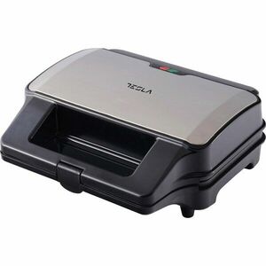 Sandwich maker 3 in 1 Tesla MG201BX, 900WPlaci detasabile antiaderente, LED, Negru/ Inox imagine