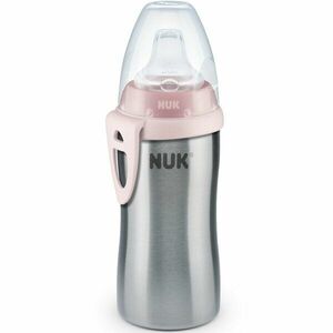 Cana Inox Nuk First Choice Active Cu Tetina De invatare, 215ml, Termoizolanta, Roz imagine