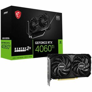 Placa video MSI GeForce RTX 4060 Ti 8G VENTUS 2X BLACK E1 OC, GDDR6, 128-bit, Negru imagine