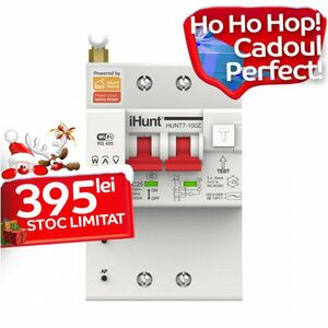 iHunt Home WIFI Smart Metering Leakage Circuit Breaker 2P 16A - Siguranta automata inteligenta cu contorizare imagine