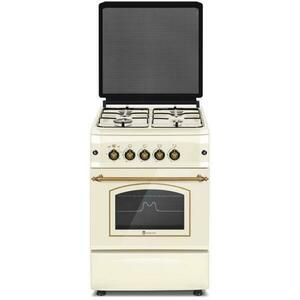 Aragaz Studio Casa CREMONA FE50/55G, 4 arzatoare, Grill, 50 cm, Bej imagine