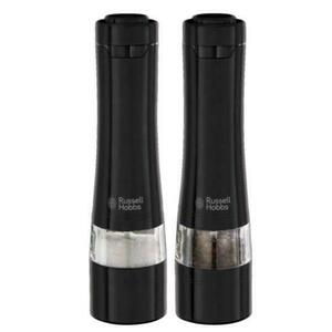 Set rasnite electrice pentru sare si piper Russell Hobbs 28010-56, Iluminare, Nivel rasnire ajustabil (Negru) imagine