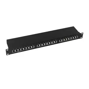 Patch panel Logilink NP0055, 24 porturi, STP, Cat6, 1U pentru rack 19″ imagine