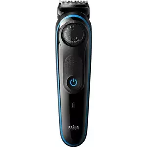 Aparat pentru ingrijirea barbii Braun Beard Trimmer 3, BT3240 Wet&Dry, buton rotativ de precizie, Aparat de ras Gillette, Negru/Albastru imagine