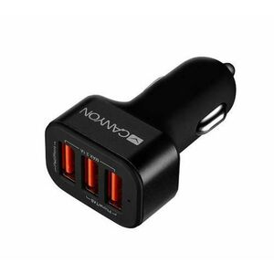 Incarcator auto Canyon CNE-CCA06B, 3 x USB, 3.1A (Negru) imagine