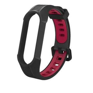 Curea silicon Tech-Protect Armour compatibila cu Xiaomi Mi Band 5/6/6 NFC (Negru/Rosu) imagine