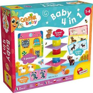 Joc de logica 4 in 1 Lisciani Animalute jucause L79872, 1 - 4 ani (Multicolor) imagine