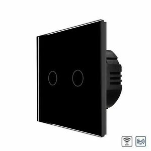 Intrerupator Dublu Wi-Fi + RF433 cu Touch din Sticla LUXION imagine