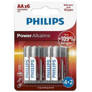 Set 6 baterii Philips POWER ALKALINE BLISTER, LR6, AA imagine