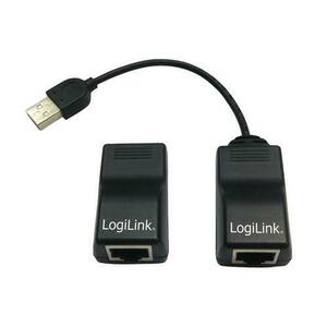 Dispozitiv de extindere semnal la distanta LogiLink UA0021D, USB - RJ45 , 0.35 m (Negru) imagine