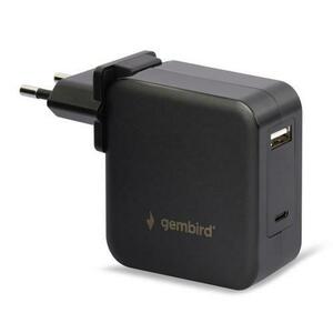 Incarcator universal USB pentru laptop, Gembird NPA-PD60-01, 60W (Negru) imagine