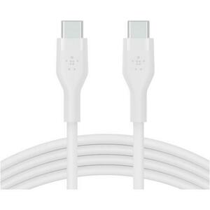 Cablu de incarcare Belkin, Boost Charge Flex, Silicon, USB-C la USB-C 2.0, 2M, Alb imagine