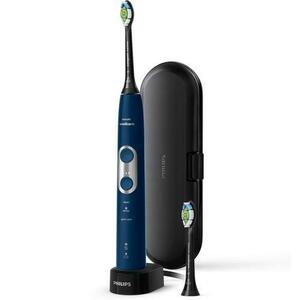 Periuta electrica sonica Philips Sonicare ProtectiveClean 6100 HX6871/47, 62000 miscari/minut, 3 moduri de curatare, 3 intensitati, senzor presiune, functie BrushSync, 2 capete de periere, toc de transport (Albastru) imagine