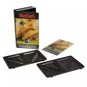 Set 2 placi sandwich-uri triunghiulare Tefal Snack Collection+ Carte de retete, XA800212 imagine