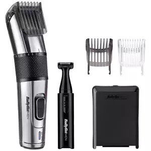 Aparat de tuns parul si aranjat barba BaByliss Carbon Steel Hair Clipper, 2 accesorii E977E imagine