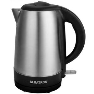 Fierbator Albatros Aquasteel, 2200 W, 1.7 L, Utilizare fara fir, Oprire Automata, Rotire la 360°C, Filtru impuritati, Baza detasabila (Negru/Argintiu) imagine