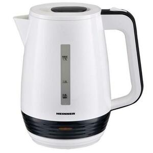 Fierbator Heinner HEK-17WH, 1.7 L, element incalzire inox, oprire automata, plastic (Negru/Alb) imagine