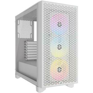 Carcasa Corsair 3000D RGB Mid-Tower, ATX, fara sursa, 3 ventilatoare AR120 RGB Series incluse (Alb) imagine