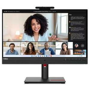 Monitor IPS LED Lenovo ThinkVision 23.8inch T24mv-30, Full HD (1920 x 1080), HDMI, DisplayPort, Boxe, Pivot (Negru) imagine