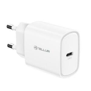 Incarcator priza ultra rapid Tellur 20W PD, USB-C, Alb imagine