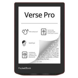 eBook Reader PocketBook Verse Pro PB634, Ecran tactil 6.0inch E Ink Carta™ 1200, 300DPI, 512MB RAM, 16GB Flash, SMARTlight, WiFi (Rosu) imagine