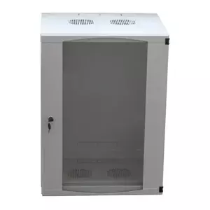 Cabinet 19inch LOGILINK 9U, fixare pe perete, Flatpack, usa sticla cu blocare, otel 1.2mm, sarcina maxima 30K imagine