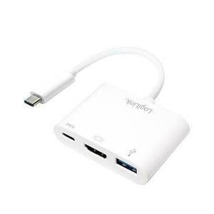 Adaptor LogiLink, USB-C -> HDMI USB-C, USB 2.0, 0.2 m, Alb imagine