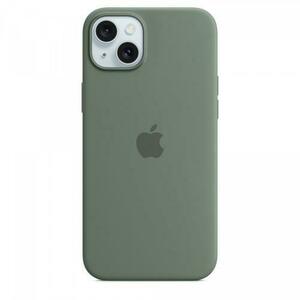 Husa protectie spate Apple Silicone Case MagSafe pentru Apple iPhone 15 Plus (Verde inchis) imagine