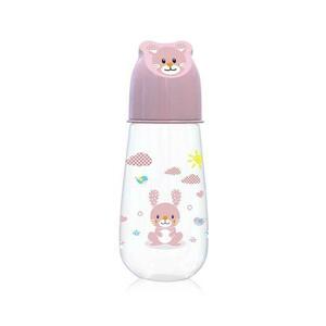 Biberon Animals Lorelli, 125 ml, capac decorat, 0 luni+, Blush Pink imagine