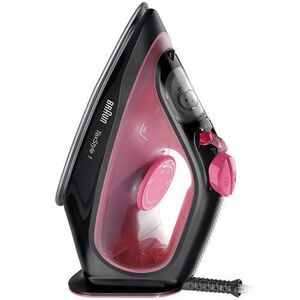 Fier de calcat Braun TexStyle 1 SI1070PU, 2000 W, abur variabil 25g/min, jet de abur 130g/min, rezervor 220 ml, talpa ceramica, sistem antipicurare (Negru/Violet) imagine