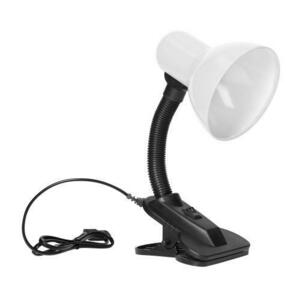 Lampa de birou VIRONE LATSA DL-3/W, E27, 40 W, IP20, brat flexibil cu clema, cablu 1 m, Negru/Alb imagine