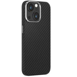 Husa Devia Ultra-Thin Carbon Fiber Magnetic compatibila cu iPhone 15, Negru imagine