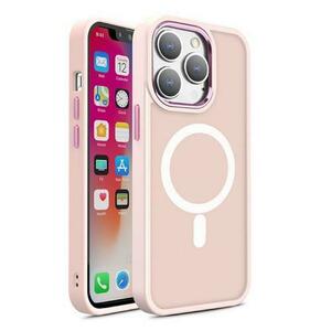 Husa Lemontti Color Matte MagSafe compatibila cu iPhone 15 Pro, Roz imagine