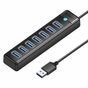 HUB USB Orico PW7U-U3, 7x USB 3.2 gen 1, 100cm (Negru) imagine