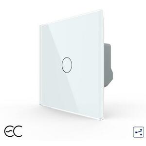 Intrerupator Simplu Cap Scara / Cruce cu Touch LIVOLO din Sticla - Protocol ZigBee EC (Alb) imagine