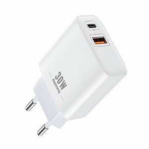 Incarcator Retea Remax RP-U82, 30W, 3A, 1 x USB-A - 1 x USB-C, Alb imagine