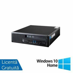 Calculator Sistem PC Refurbished HP EliteDesk 800 G1 USDT, Intel Core i5-4570S 2.90GHz, 8GB DDR3, 500GB SATA, DVD-ROM + Windows 10 Home (Negru) imagine