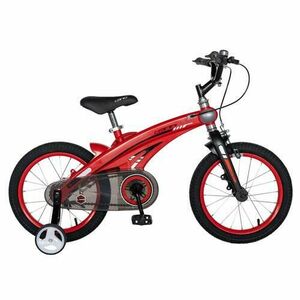 Bicicleta Copii Rich Baby W1639D, roti 16inch, cadru aliaj magneziu, frana C-Brake, roti ajutatoare, 4-6 ani, (Rosu/Negru) imagine